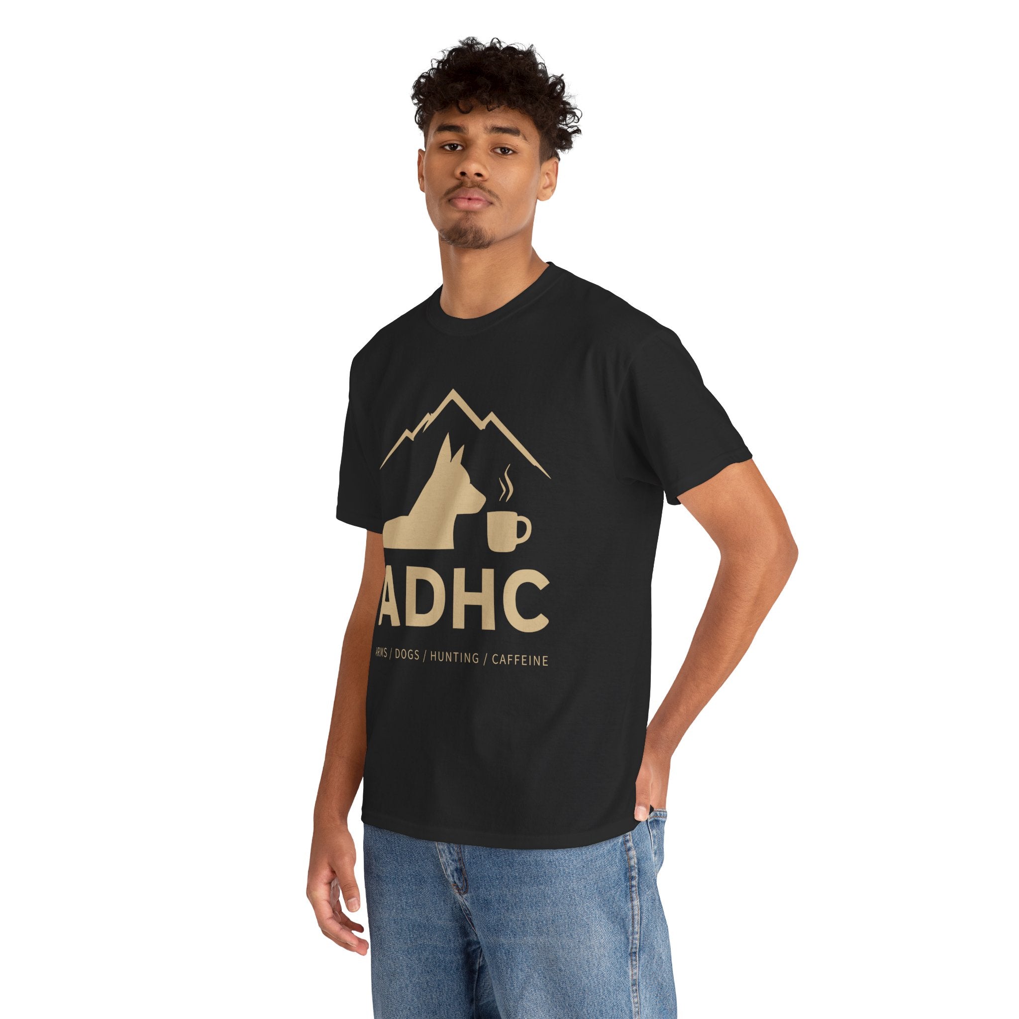 ADHC Coffee & Dog Tee — Mountain Dog Cafe Graphic T‑Shirt